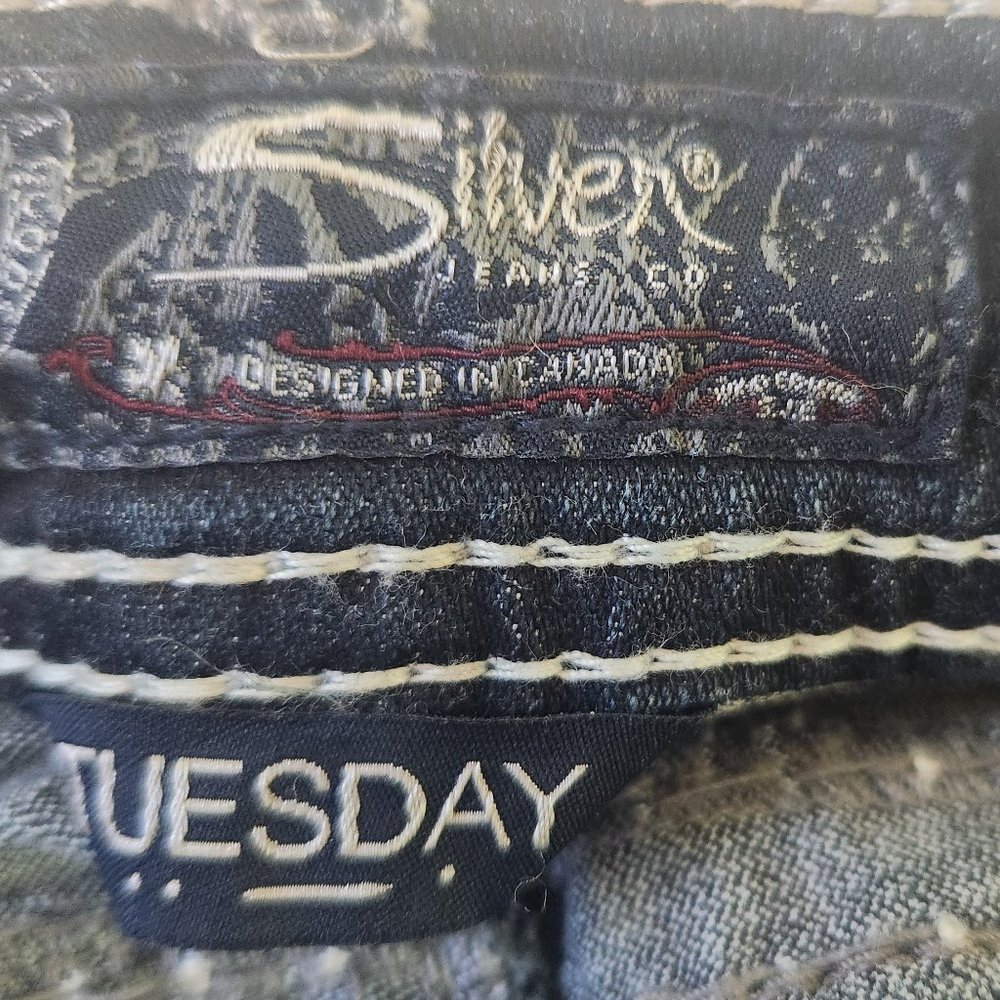 Women's Silver "Tuesday" Blue Jeans Mid Slim Boot W 31 L 33 - Picture 4 of 12